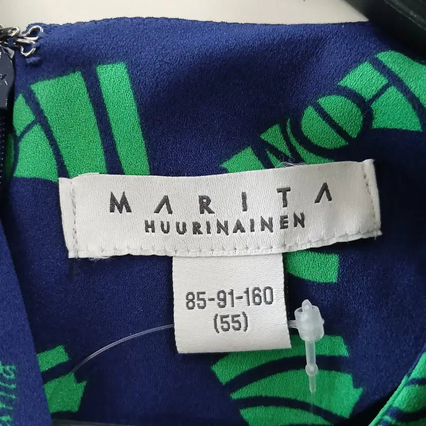 [BUNJANG] NMARITA Ribbon Pattern Long Dress / NMARITA 원피스 네이비 그린 리본패턴
