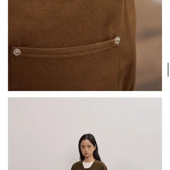 [BUNJANG] HOS Curved Pants Khaki Brown XS / (호와스) 펜네 커브드 팬츠 카키 브라운 XS