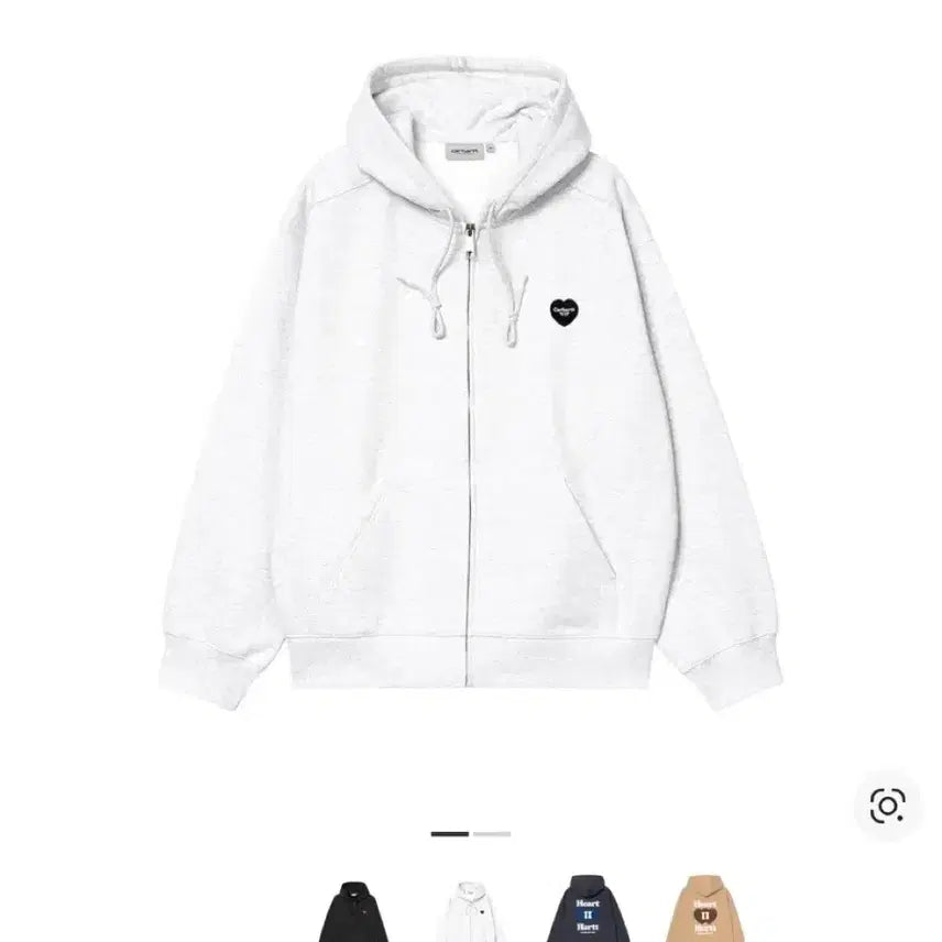 [BUNJANG] Carhartt WIP Heart Sweat Jacket Ash Heather / 칼하트 WIP 후드 하트 2 하트 스웨트 자켓 애쉬 헤더