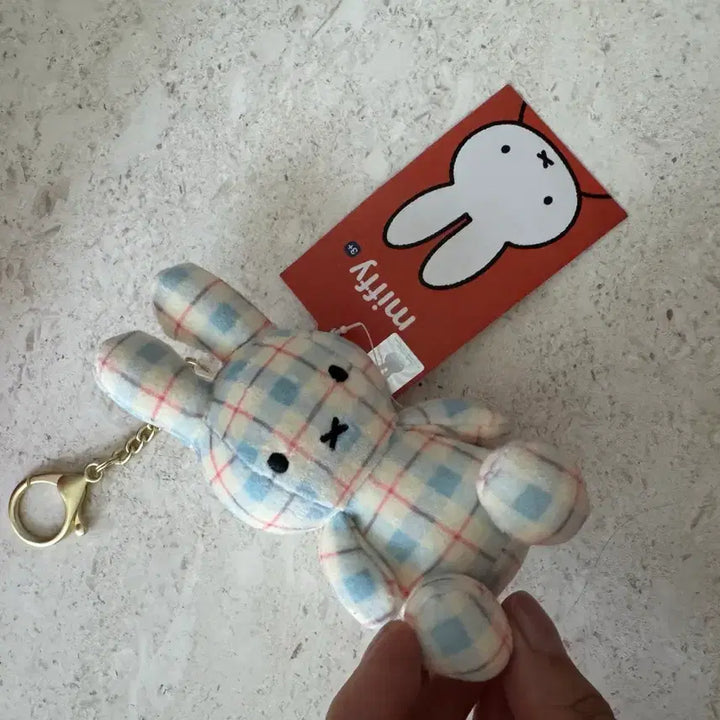 [BUNJANG] Miffy Checkered Doll Keyring / 미피 체크 인형 키링