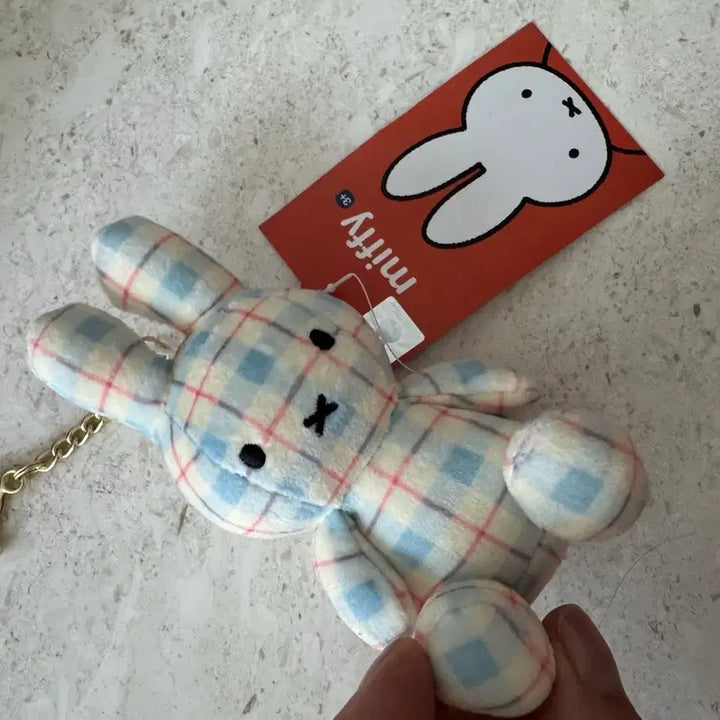 [BUNJANG] Miffy Checkered Doll Keyring / 미피 체크 인형 키링