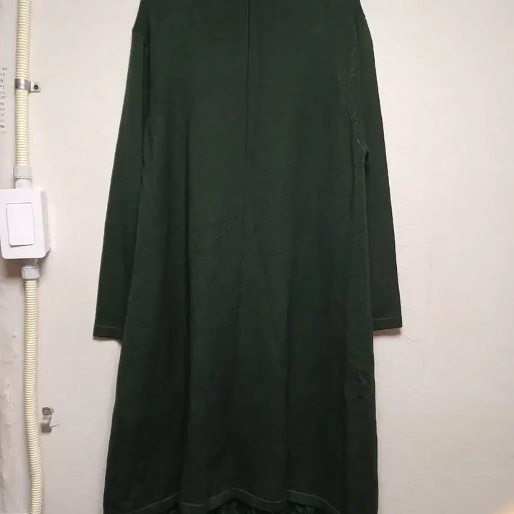 [BUNJANG] Green Layered Knit Long Dress / 여성 니트 롱 원피스 그린 레이어드
