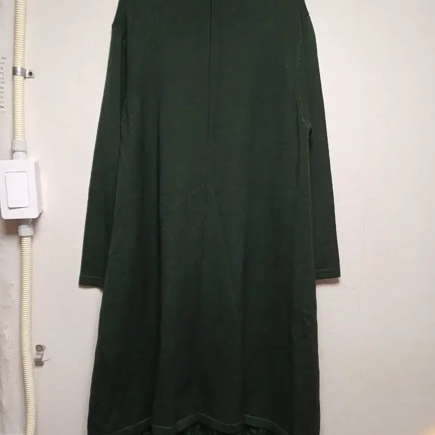 [BUNJANG] Green Layered Knit Long Dress / 여성 니트 롱 원피스 그린 레이어드