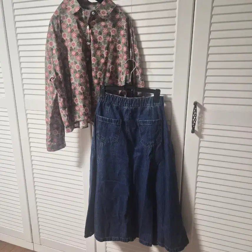[BUNJANG] High-Waist Denim Skirt / 허리밴딩 청치마