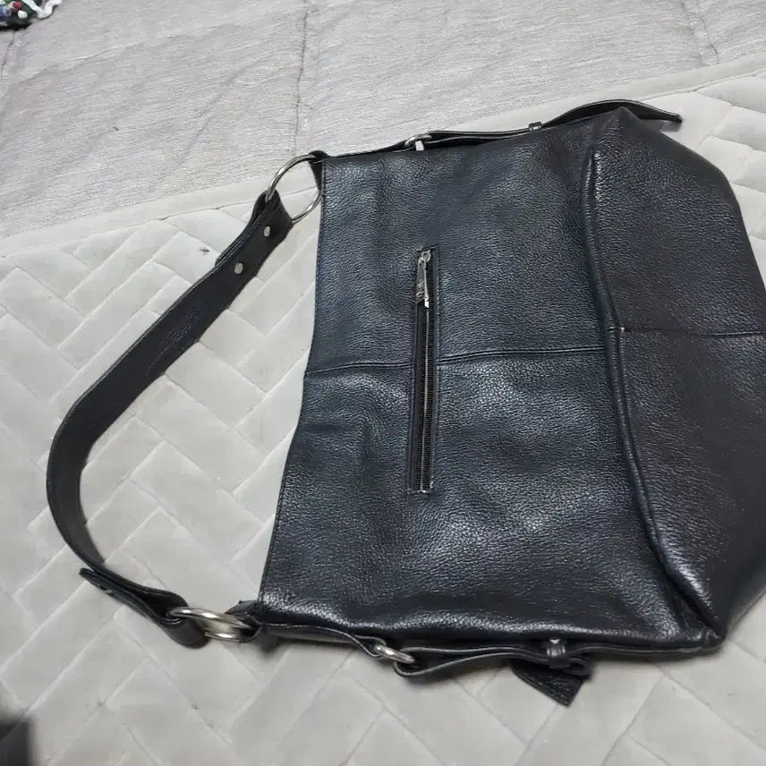 [BUNJANG] Elegant Black Leather Shoulder Bag / 엘레강스 가방