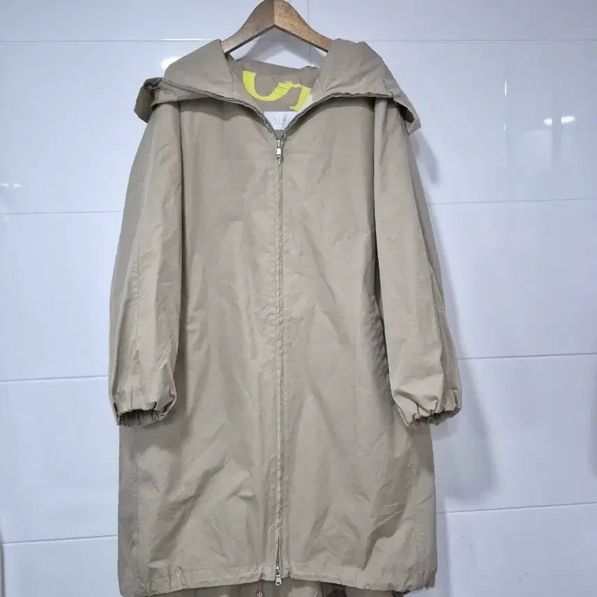 [BUNJANG] TIME Hooded Long Coat Beige / 타임 TIME 후드 롱 코트 베이지
