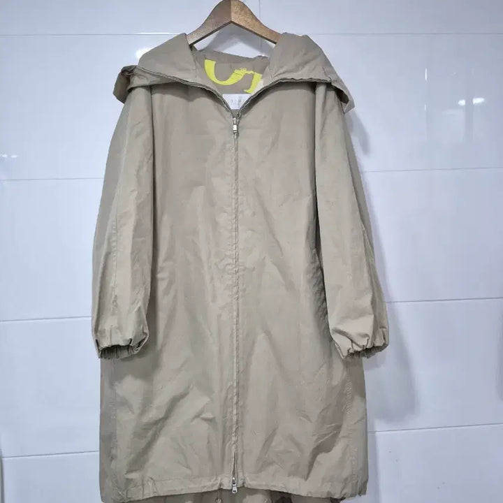[BUNJANG] TIME Hooded Long Coat Beige / 타임 TIME 후드 롱 코트 베이지