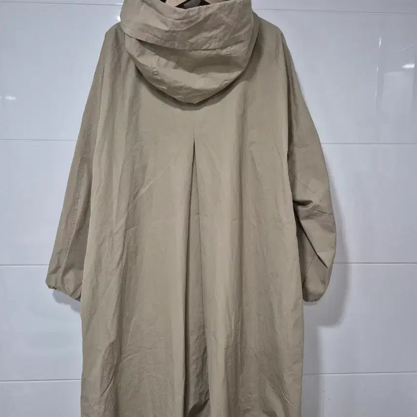 [BUNJANG] TIME Hooded Long Coat Beige / 타임 TIME 후드 롱 코트 베이지