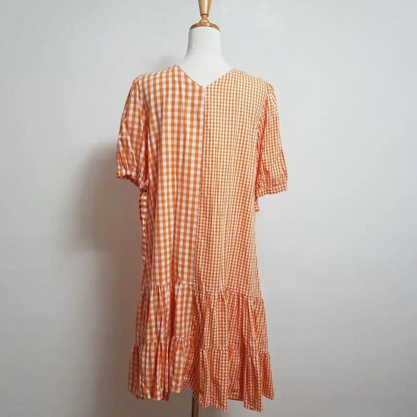 [BUNJANG] V-Neck Checkered Dress Women&