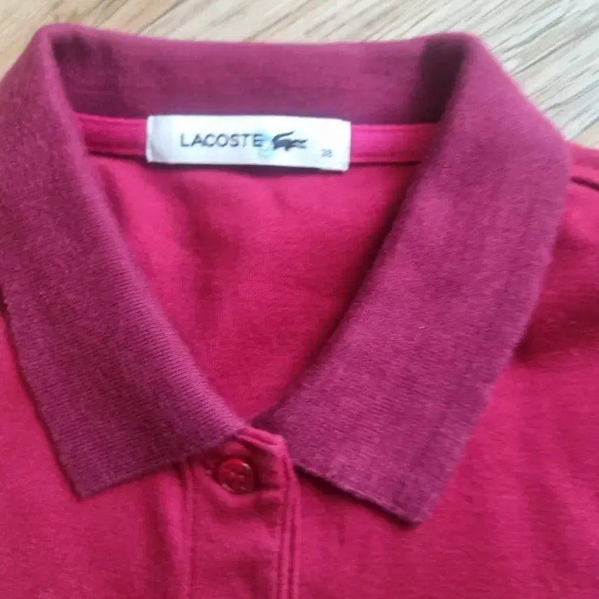 [BUNJANG] Lacoste Polo Burgundy T-shirt / 라코스테 카라 반팔 티셔츠 버건디