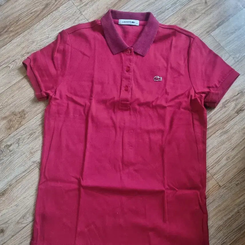 [BUNJANG] Lacoste Polo Burgundy T-shirt / 라코스테 카라 반팔 티셔츠 버건디