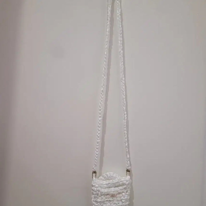 [BUNJANG] One &amp; Only Handmade Mini Knitted Satin Crossbody Bag / 원앤온리 핸드메이드 뜨개 미니 새틴 크로스백