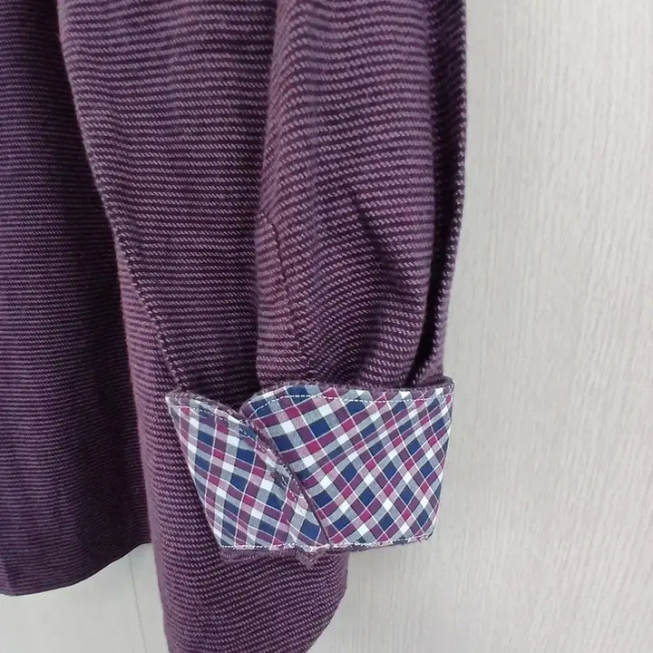 [BUNJANG] Jill by Jill Stuart Wine Striped Long Sleeve Shirt / 질바이질스튜어트 와인색 스트라이프 긴팔 셔츠