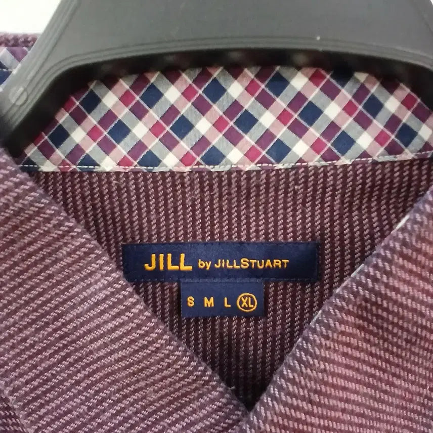 [BUNJANG] Jill by Jill Stuart Wine Striped Long Sleeve Shirt / 질바이질스튜어트 와인색 스트라이프 긴팔 셔츠