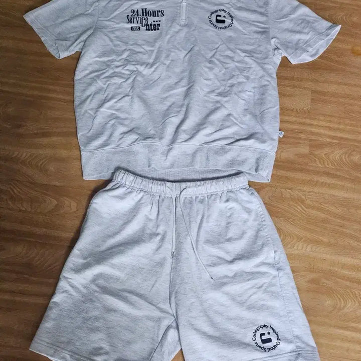 [SOLD OUT] 코드그라피반팔티 반바지 트레이닝 세트 회색