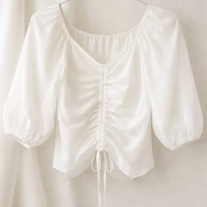 [BUNJANG] Clor Shring Blouse / CLORE 클로르 셔링 블라우스