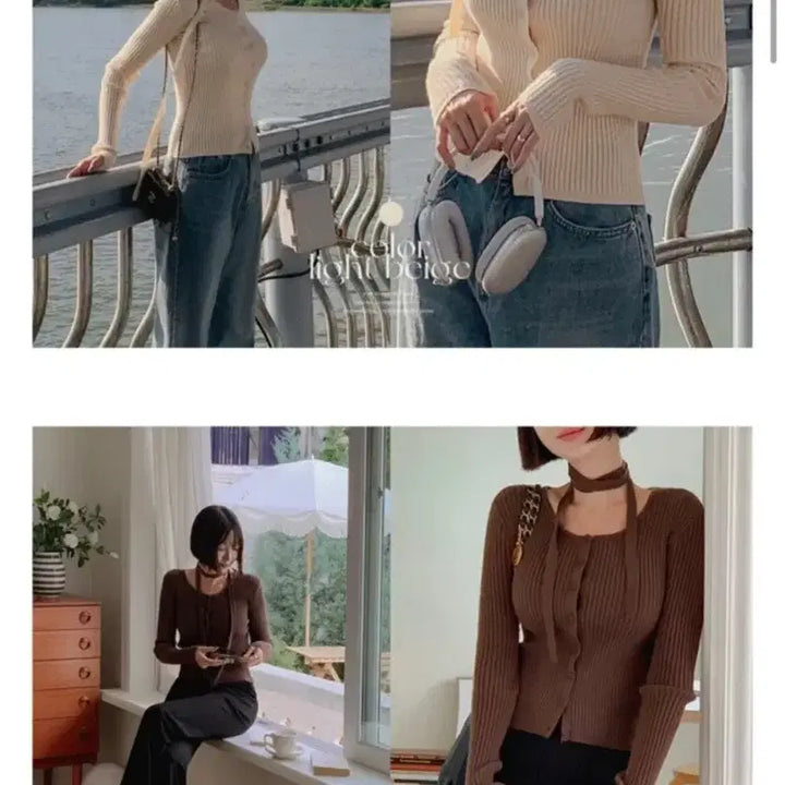 [BUNJANG] Near Tie Ribbed Knit Cardigan / 니어 타이 니트 가디건