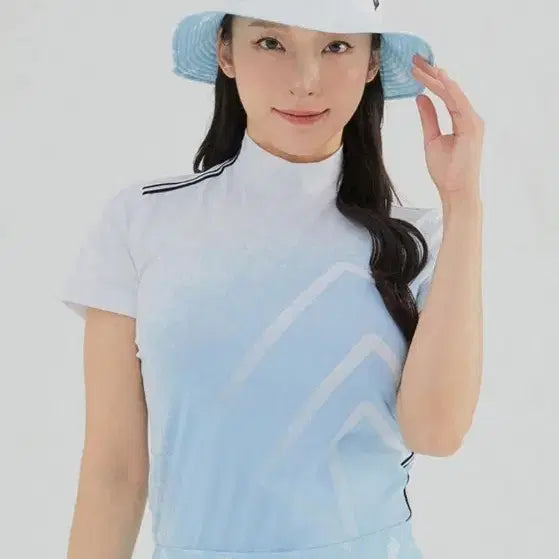 [BUNJANG] Renoma Gradient Printed High Neck T-shirt / 레노마 / 그라데이션 나염 하이넥 반팔티 90