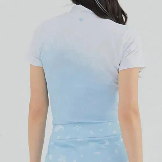 [BUNJANG] Renoma Gradient Printed High Neck T-shirt / 레노마 / 그라데이션 나염 하이넥 반팔티 90