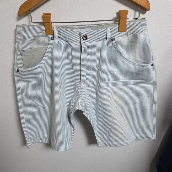 [BUNJANG] PANICALE Hickory Stripe Half Pants / [PANICALE] 이태리 명품 파니칼레 히코리 스트라이프 하프 팬츠