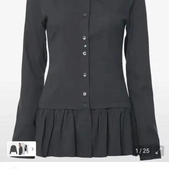 [BUNJANG] Flareup Frill Shirt Charcoal Size 1 / 플레어업 프릴 셔츠 차콜 사이즈 1