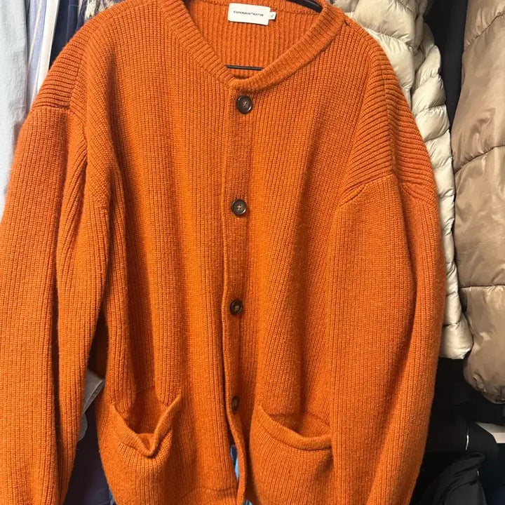 [BUNJANG] Espionage Miller Heavyweight Cardigan Orange XL / 에스피오나지 밀러 헤비웨이트 가디건 오렌지 XL