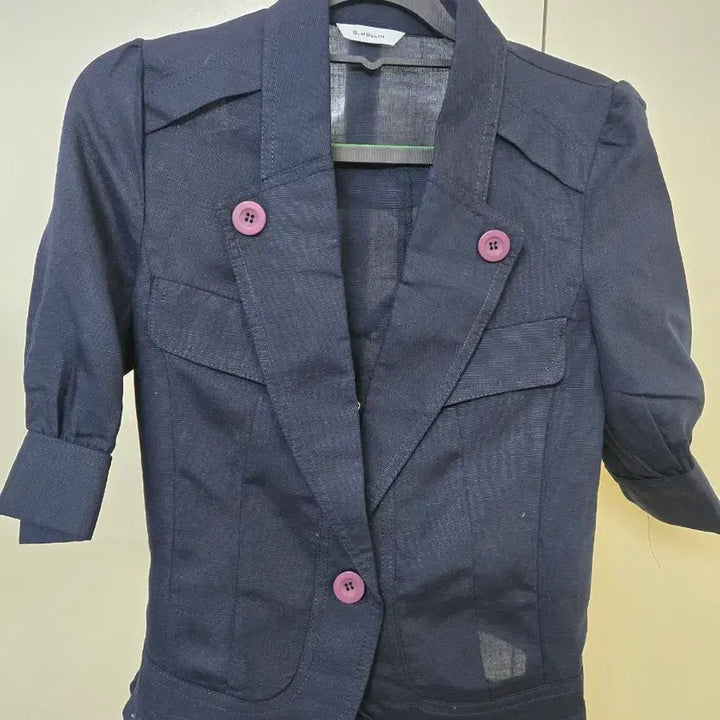 [BUNJANG] S.MOLLIN Navy Short Sleeve Jacket / S.MOLLIN 네이비 반팔 자켓