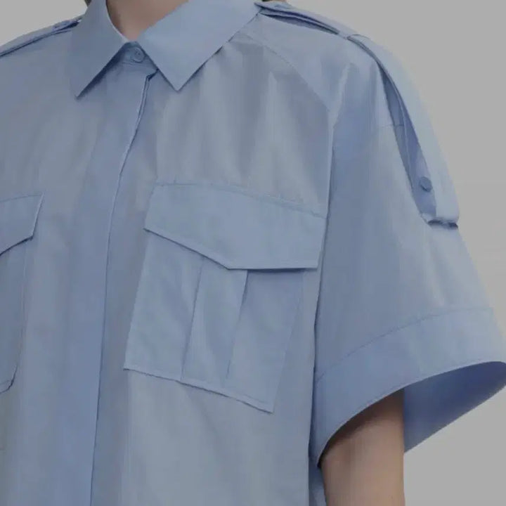 [BUNJANG] Juun.J 2024 Cropped Pocket Short-Sleeve Shirt Size 36 / 준지 J 준지 2024  크롭 포켓 반팔 셔츠 36사이즈