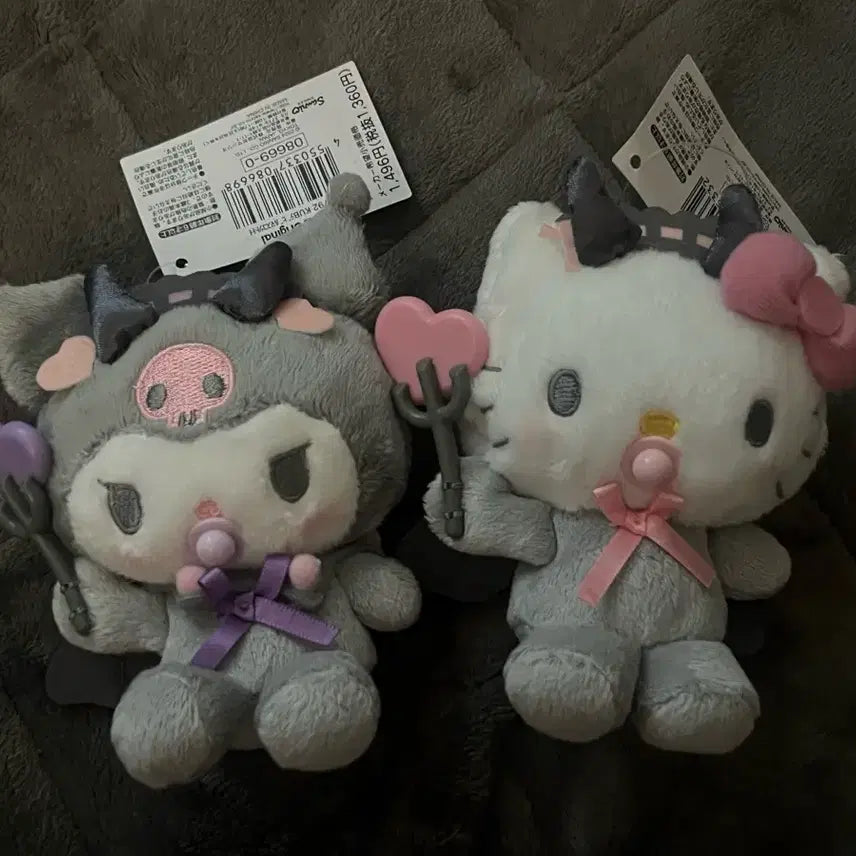 [BUNJANG] Sanrio Hello Kitty Kuromi Baby Devil Mascot Keyring / 산리오 키티 쿠로미 베이비데빌 마스코트 키링 돈키호테 정품