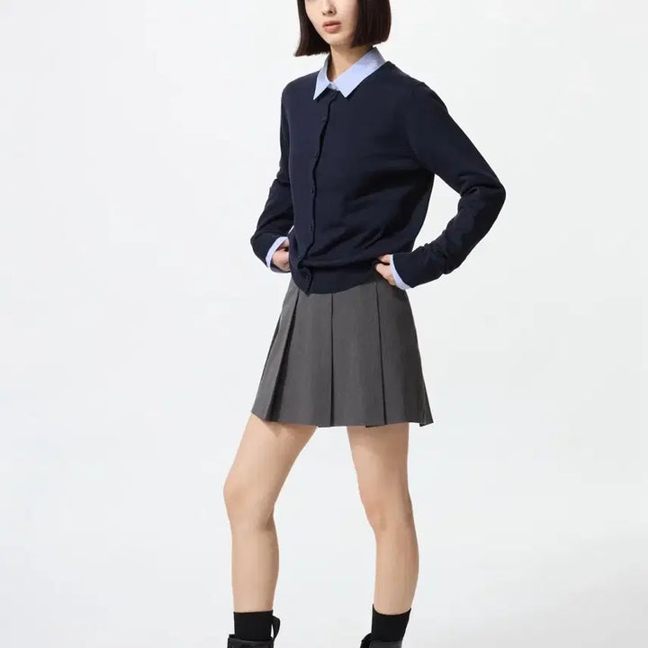 [BUNJANG] Uniqlo Pleated Skorts Skirt - Black - Size S / 유니클로 플리츠 스코츠 스커트 블랙 s