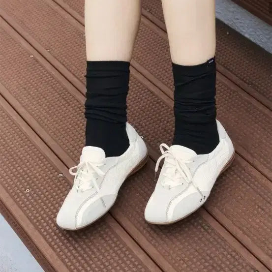 [BUNJANG] Skiath Pinky Shirring Sneakers (Ivory, 235) / 기호 스키아 핑킹 셔링 스니커즈 235 새상품