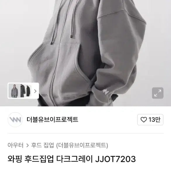 [BUNJANG] WV Project Hooded Zip-up Sweatshirt / 더블유브이프로젝트 후드집업