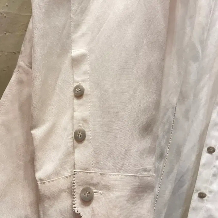 [BUNJANG] Italiana Rayon Linen Long Shirt Dress / 이따리아나 레이온 73%마 혼방 롱 셔츠 원피스 66~77