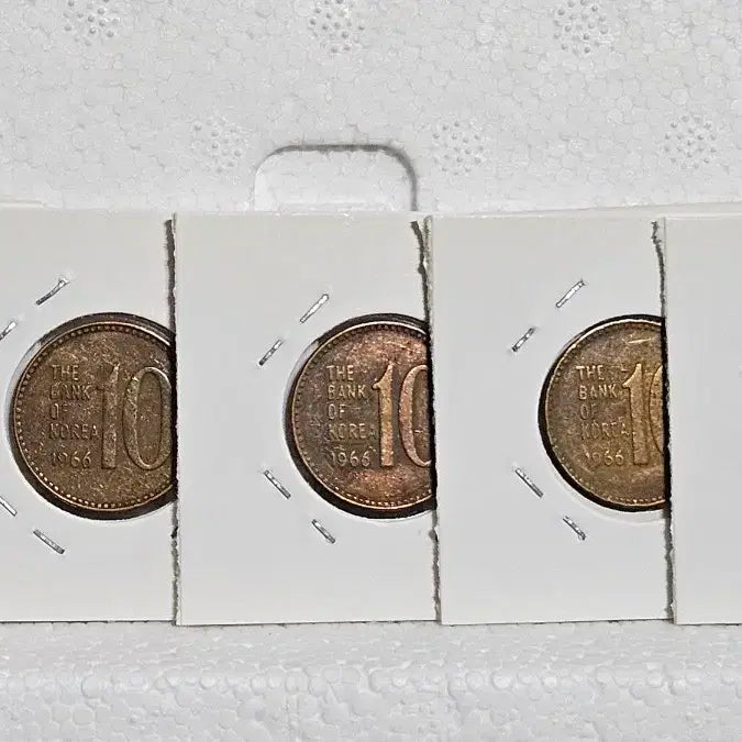 [BUNJANG] 1966 Copper 10 Won Coin (Set of 10) / 최초66년 적동 10원 10개