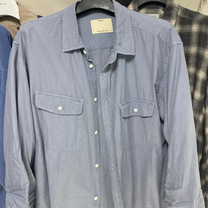 [BUNJANG] Pottery Cotton Oversized Pocket Shirt Mid Blue Size 4 / 포터리 코튼 오버사이즈 포켓셔츠 미드블루 4사이즈