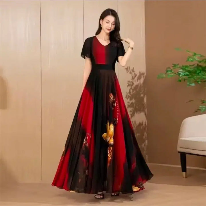 [BUNJANG] Floral Print Long Skirt Dancewear - Size 66 / 새상품) 플로럴 롱 스커트 댄스복 66