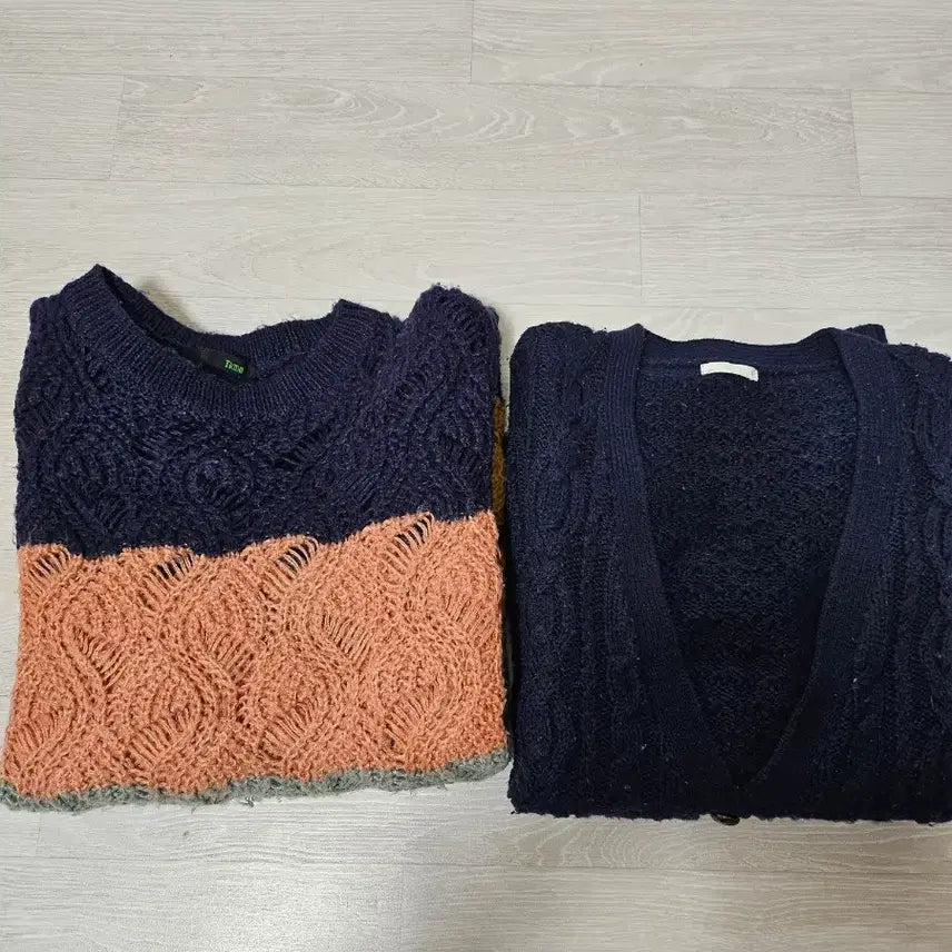 [BUNJANG] Knit Cardigan Set / 니트/가디건 세트 꽈배기 디자인 세트
