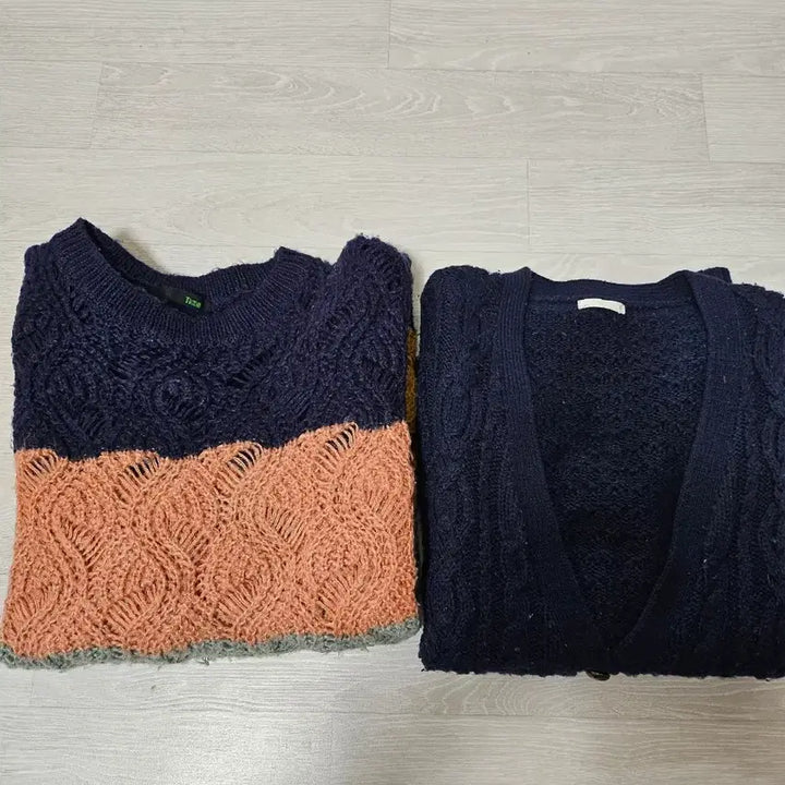 [BUNJANG] Knit Cardigan Set / 니트/가디건 세트 꽈배기 디자인 세트