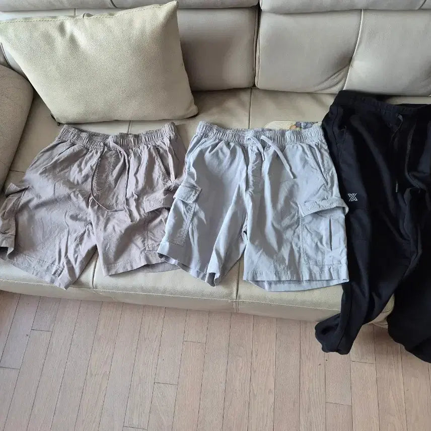 [BUNJANG] Unbranded Training Shorts Set (Beige/Gray/Black) / 반바지/트레이닝 바지 3종 세트 (베이지/회색/검정)