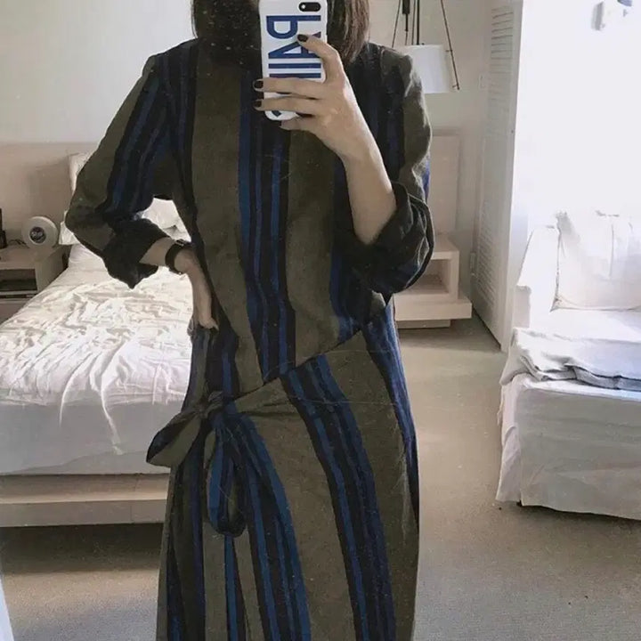 [BUNJANG] Wicomo Linen Wrap Dress / 위꼬모 플랜 드레스 린넨 랩원피스