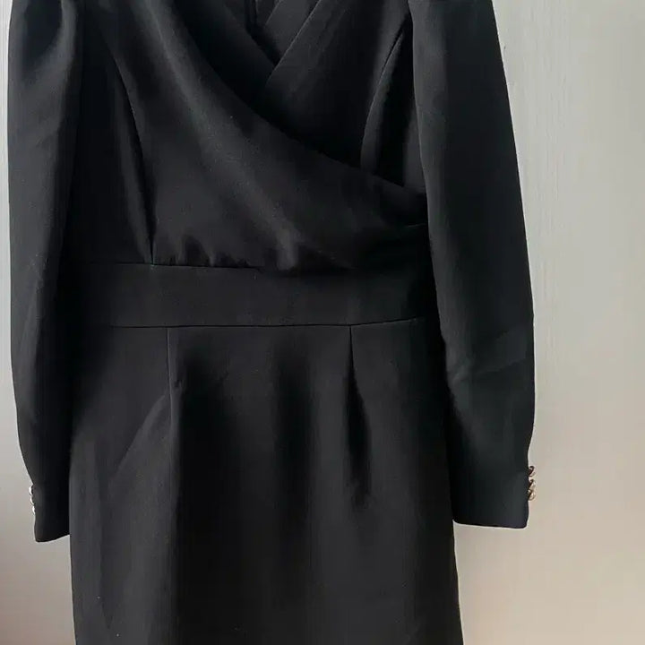 [BUNJANG] V-Neck Black Wrap Suit Dress / 브이넥 검정 랩 정장원피스 S