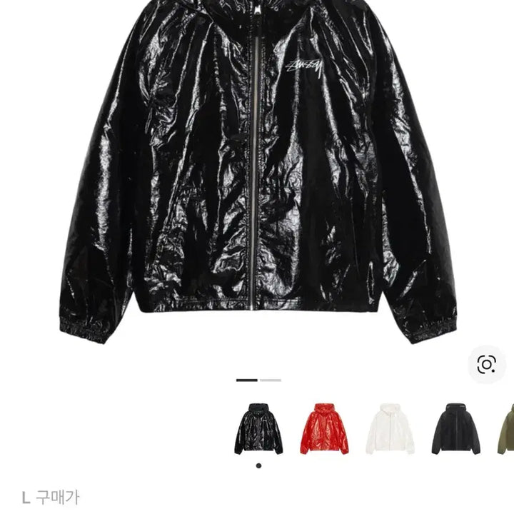 [BUNJANG] Stussy Coated Ripstop Hooded Jacket Black / 스투시 코팅 립스탑 후드 블랙 자켓