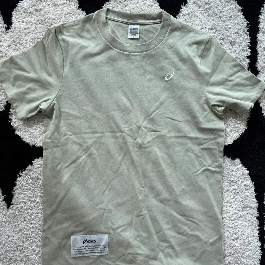 [BUNJANG] Asics Logo T-shirt Khaki Short Sleeve / 아식스 로고 티셔츠 카키색 반팔