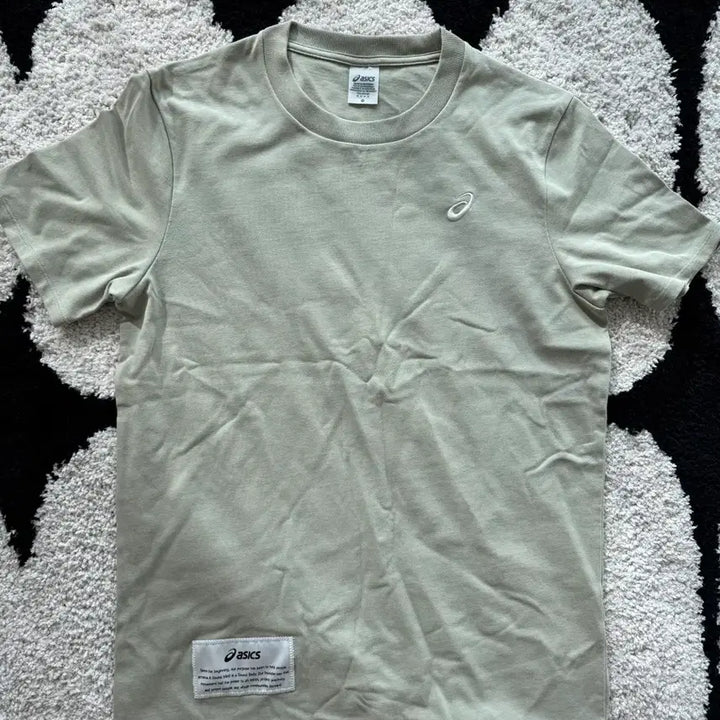 [BUNJANG] Asics Logo T-shirt Khaki Short Sleeve / 아식스 로고 티셔츠 카키색 반팔