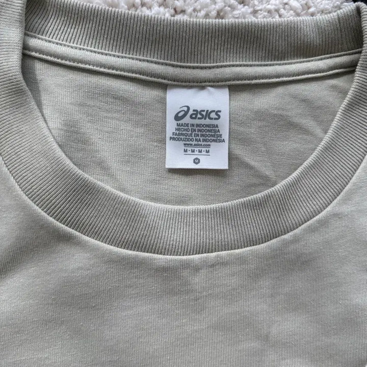 [BUNJANG] Asics Logo T-shirt Khaki Short Sleeve / 아식스 로고 티셔츠 카키색 반팔