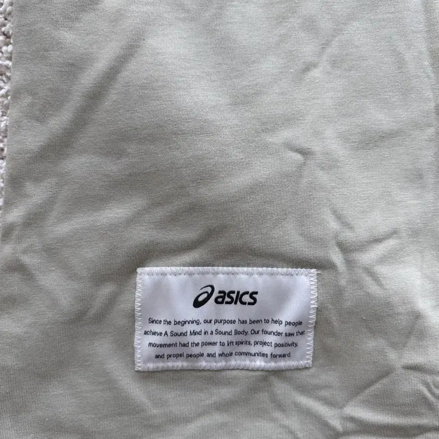 [BUNJANG] Asics Logo T-shirt Khaki Short Sleeve / 아식스 로고 티셔츠 카키색 반팔
