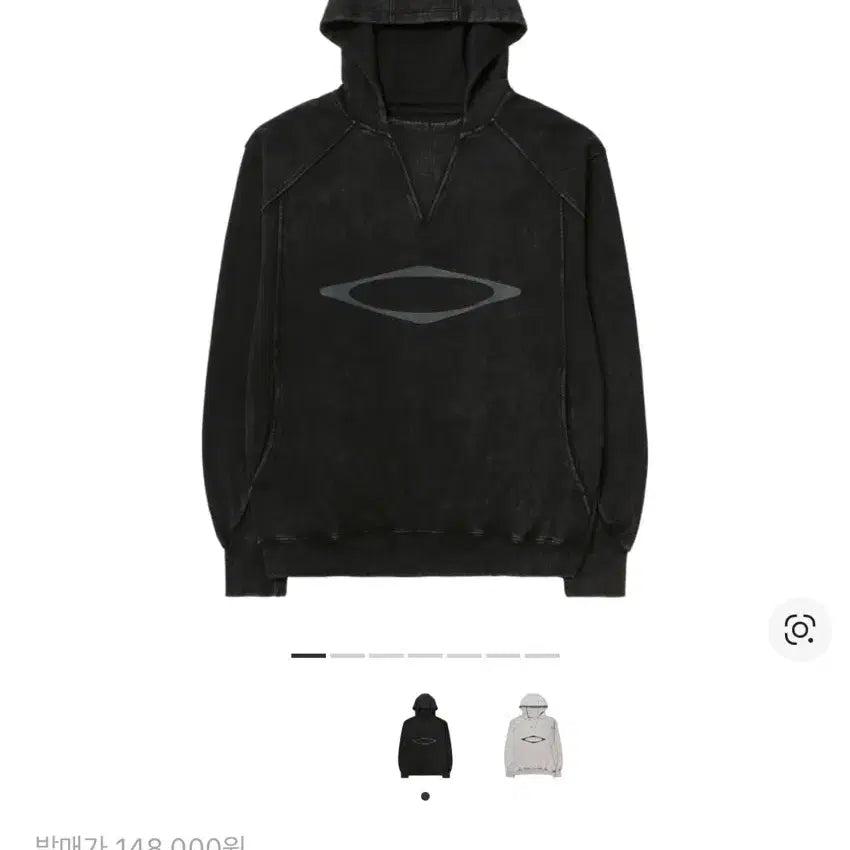 [BUNJANG] Mischief Bleached Pullover Hoodie Washed Black Unisex / (W) 미스치프 블리치드 풀오버 후드 워시드 블랙 후드 티셔츠 후드티