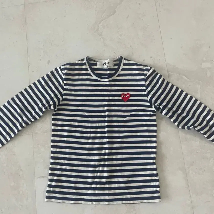 [BUNJANG] Comme des Garcons Stripe Long Sleeve T-shirt Navy (Women&