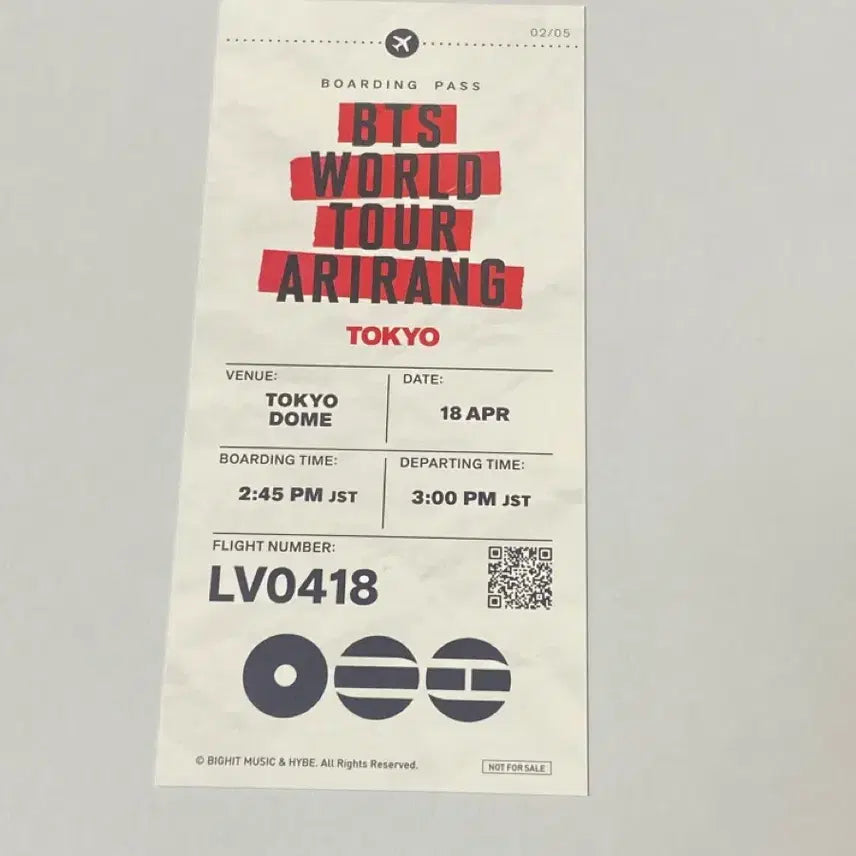 [SOLD OUT] BTS 월드 투어 도쿄 아리랑 라이브뷰잉 특전 팬티켓