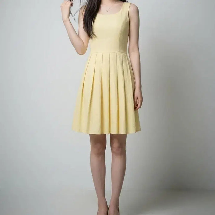 [BUNJANG] Merryna Pleated Sleeveless Mini Dress 2 Colors / (빠른배송/국내제작) 플리츠 나시 원피스 2color